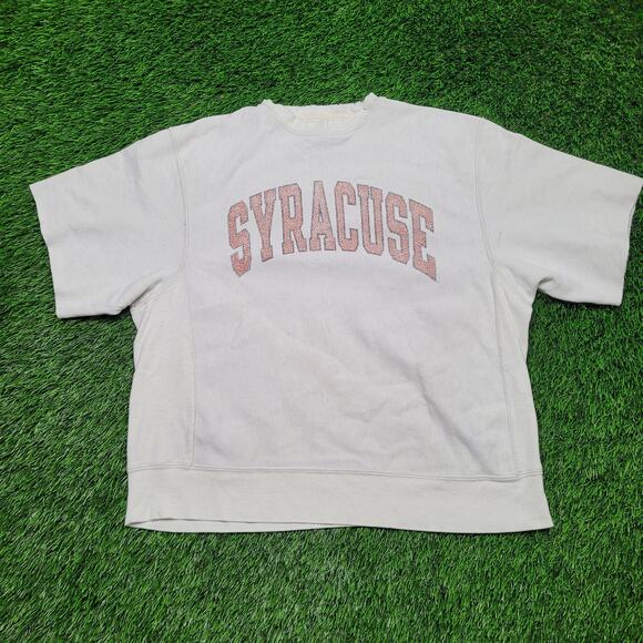 VTG Champion Reverse Weave Syracuse Short Sleeve Sweatshirt Mens XL (Tagged M) - Picture 2 of 12